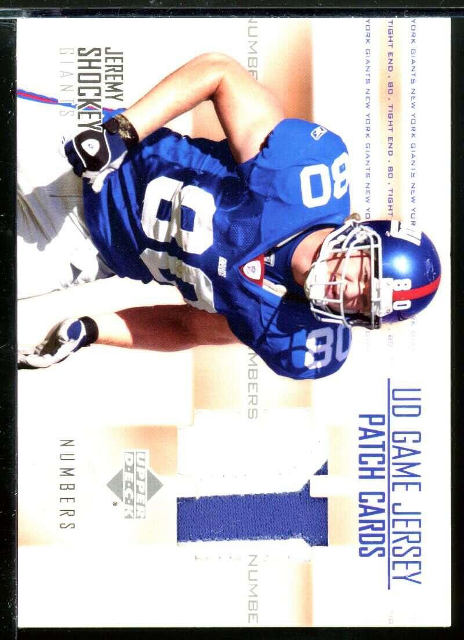 Jeremy Shockey Card 2003 Upper Deck Game Jerseys Numbers #PNUJS
