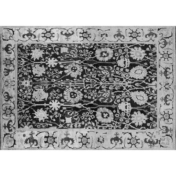 Ahgly Company Indoor Rectangle Oriental Gray Traditional Area Rugs, 5' x 7'