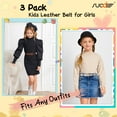 thumbnail image 4 of SUOSDEY Girls Leather Belts,Kids Skinny Belt for School Uniforms Gift 3Pack, 4 of 8