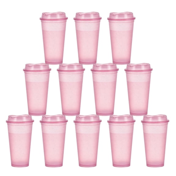 12-Pack 16oz Reusable Coffee Tumblers - BPA-Free PP Cups with Lids & Straws for Hot/Cold Drinks, Perfect for Party, Travel & Holiday Gifting