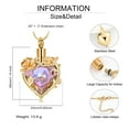 thumbnail image 3 of Rose Heart Necklace Cremation Jewelry for Ashes Urn Necklace Lockets for Human Ashes Pet Ashes Holder Memorial Jewelry, 3 of 8