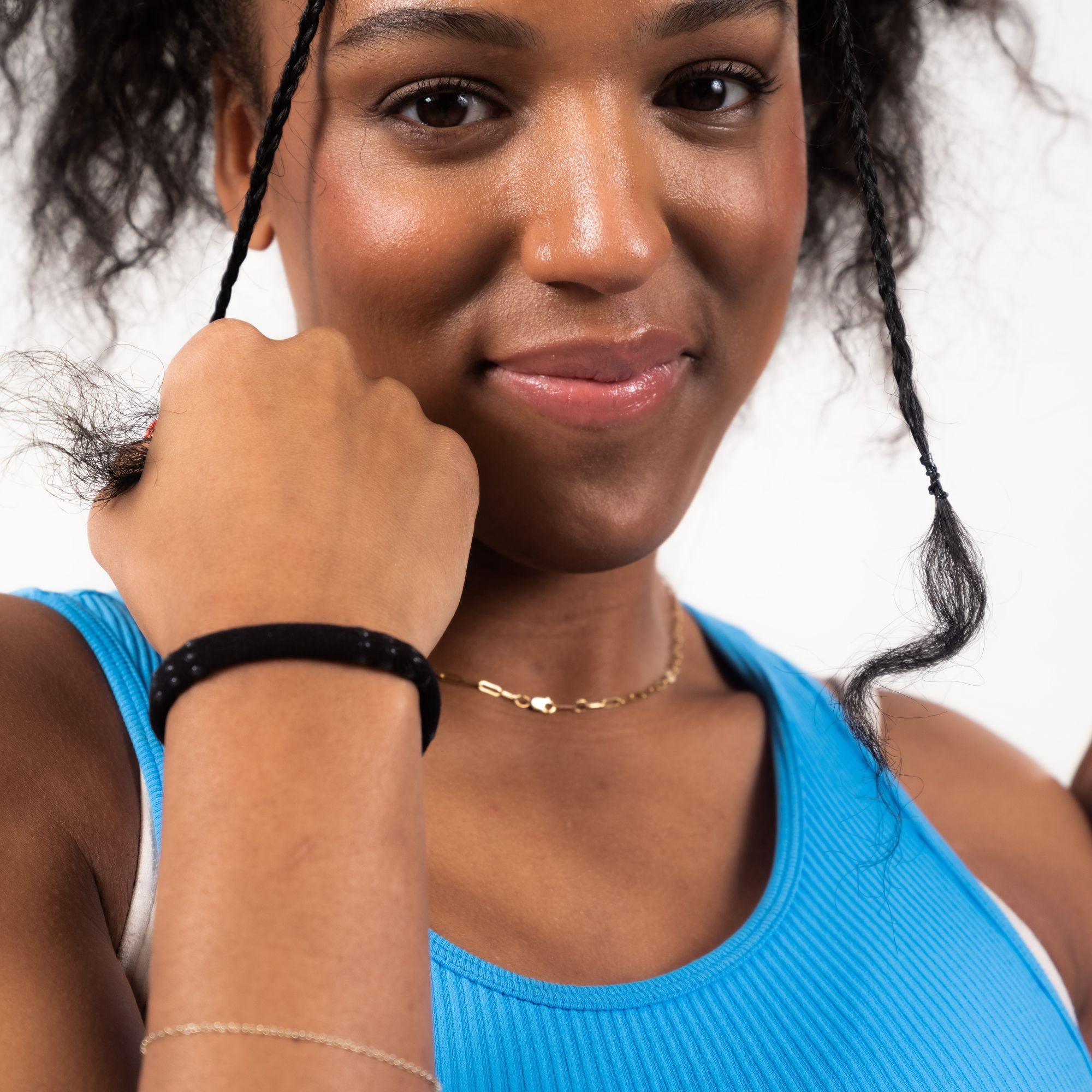 Gimme Xgrip Hair Bands, Ponytail Holder Hair Tie for Medium Hair, Black, 8 Ct