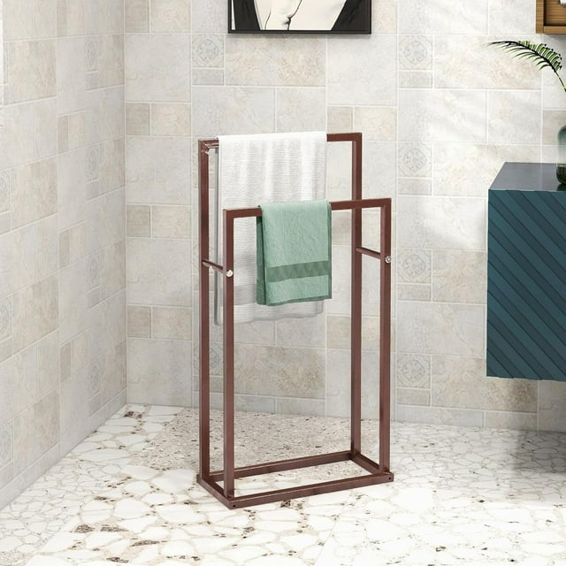 Towel Rack for Bathroom Storage Freestanding Towel Bar Stand Hand Towel Holder Ladder Drying Rack Bathroom Organizers Accessories for Bath Storage & Hand Towels