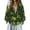 Green, variant on Womens Boho Floral Print V Neck Blouse Ruffle Long Sleeve Casual Flowy Tunic Top for Work and Vacation Orange S