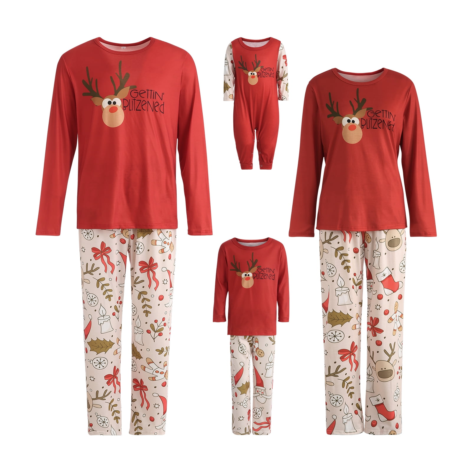 Mialoley Family Christmas Pajamas Matching Set Nightwear Pyjama Pants Tops Christmas Pjs Xmas Sleepwear for Dad Mum Boy Girl