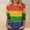 Z, variant on QHWAUAKFBN T Shirts For Women Loose Fit Round Neck Carnival Colorful Printed Three Quarter Sleeved 3 Tshirts Top