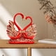 thumbnail image 2 of Figura de pareja de cisnes, estatua decorativa, regalo de San Valentín, escultura de animales para centro de mesa de entrada, oficina, decoración del Rojo, 2 of 6