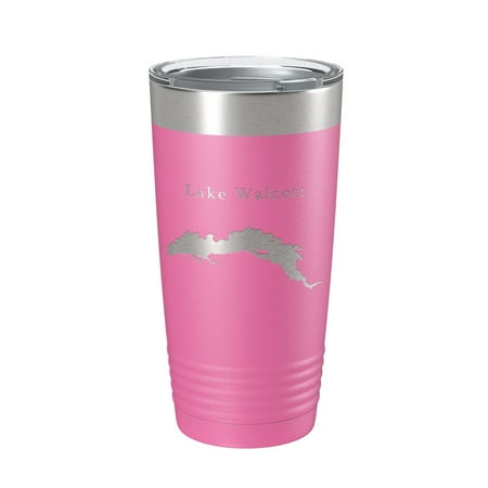 

Lake Walcott Map Tumbler Travel Mug Insulated Laser Engraved Coffee Cup Idaho 20 oz Pink