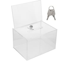 Raindrops Tip Locked Clear Donation Box 16X11.6X10.3CM Transparent