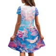 thumbnail image 3 of Binienty Axolotl Dress for Girls 3-4 Cute Soft Short Sleeve Dress Kids Lightweight A-Line Sundress with Pockets Children Summer Outfits, 3 of 6