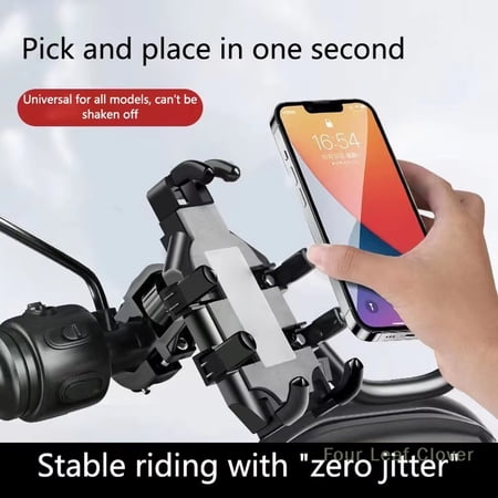 Eight Claws Mobile Phone Holder For Motorcycle Scooter A&Tv E-Bike  Rotating Gps Stand Bar With Shock Absorption Anti-Vibration Cell Phone Bracket For Bicycle Handlebar