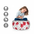 thumbnail image 2 of Hibiscus Storage Toy Bag Chair, Tropical Pattern of Flower Graphic, Stuffed Animal Organizer Washable Bag, Large Size, Dark Coral White, by Ambesonne, 2 of 3