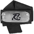 thumbnail image 3 of Diadema de Naruto con metal plateado Cosplay Leaf Village Sand Veil Akatsuki Yahiko, Naruto diadema fiesta Naruto cumpleaños fiesta suministros juego de rol accesorios 4 unidades (negro) Ormromra WMZL-621, 3 of 8