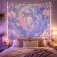 thumbnail image 2 of Floral Garden Fish with Swimming Circular Yang Motion, Mystical Fantasy for Space Lovers, Galaxy Room Decor, Mother'S Day Gift, Tapestry Wall Hanging for Bedroom and Dorm, 2 of 7