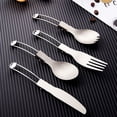 thumbnail image 4 of Mosiee Outdoor Tableware Titanium Folding Spoon Spork Fork Outdoor Tableware Cookware Folded Flatware Camping Supplies, 4 of 8