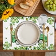 thumbnail image 4 of St. Patrick's Day Placemats Set of 4, Lucky Shamrocks Green Car Country Plants Placemats for Dining Table, Place Mats for Kitchen Tabletop, Waterproof Wipeable Dining Table Mats Set, 4 of 9