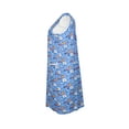 thumbnail image 3 of Sindrella Women's Sleeveless Plus Size Cotton Blend Snap Front Duster Robe with Pocket-Blue Floral Hearts-2X, 3 of 5