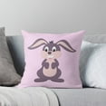 thumbnail image 6 of Ryan; Funny Bunny Throw Pillow Cover 45x45cm – Cute & Playful Rabbit Cushion for Kids & Gift Ideas, 6 of 7
