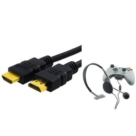 Insten 1.3 HDMI Cable 6FT 6' AV TV + Slim Headset Earphone for XBOX360 XBOX 360 Live Game