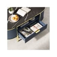thumbnail image 4 of Ourlova Coffee Table Oval 48 Inch Faux Marble Coffee Table With Storage Drawer and Gold Legs Modern Fluted Accent Table Glam Center Table For Living Room, 4 of 7