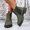 Green, variant on Women Lace Up Chunky Platform Combat Ankle Boots, Matte Textured Fabric, Thick Cloud Cushion Insole, Deep Lug Anti Slip Outsole, Edgy Retro Silhouette for Daily Street Fashion Party Outfits,Black 7