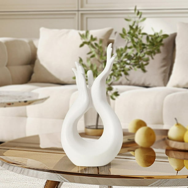 Florero de cerámica hecho a mano, florero artístico, accesorio estético para fotografía, florero único, arreglo Floral para escritorio, entrada y Blanco
