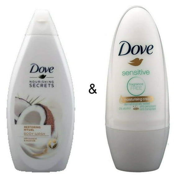 Body Wash Restoring Ritual 500 by Dove & Roll-on Stick Sensitive 50ml by Dove