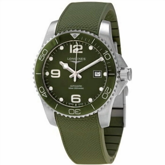 Longines HydroConquest Automatic Green Dial Rubber Strap Men's Watch L3.781.3.06.9