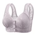 thumbnail image 3 of ALLLIST Wirefree Women's Bras Purple Front Closure Sleep Embroidery Soft Bralette Lingerie for Women Size 36-44, 3 of 4