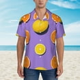 thumbnail image 4 of Bixox Men's Hawaiian Shirts Men's Yellow Lemon And Orange Print Short-Sleeve Shirt-Medium, 4 of 8
