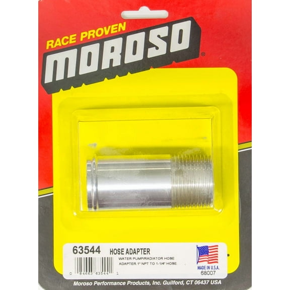 Moroso Straight 1 in NPT Male to 1-1/4 in Hose Barb Aluminum P/N 63544