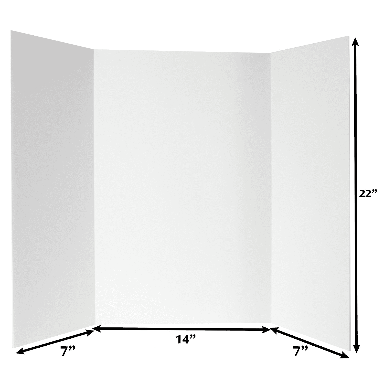 White 3-D Tri-Fold Display Board, 1 Ply, 39x48, 12/case