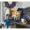 thumbnail image 2 of White Pit Bull Terrier Fall Fabric Decorative Pillow 18 in x 18 in, 2 of 5