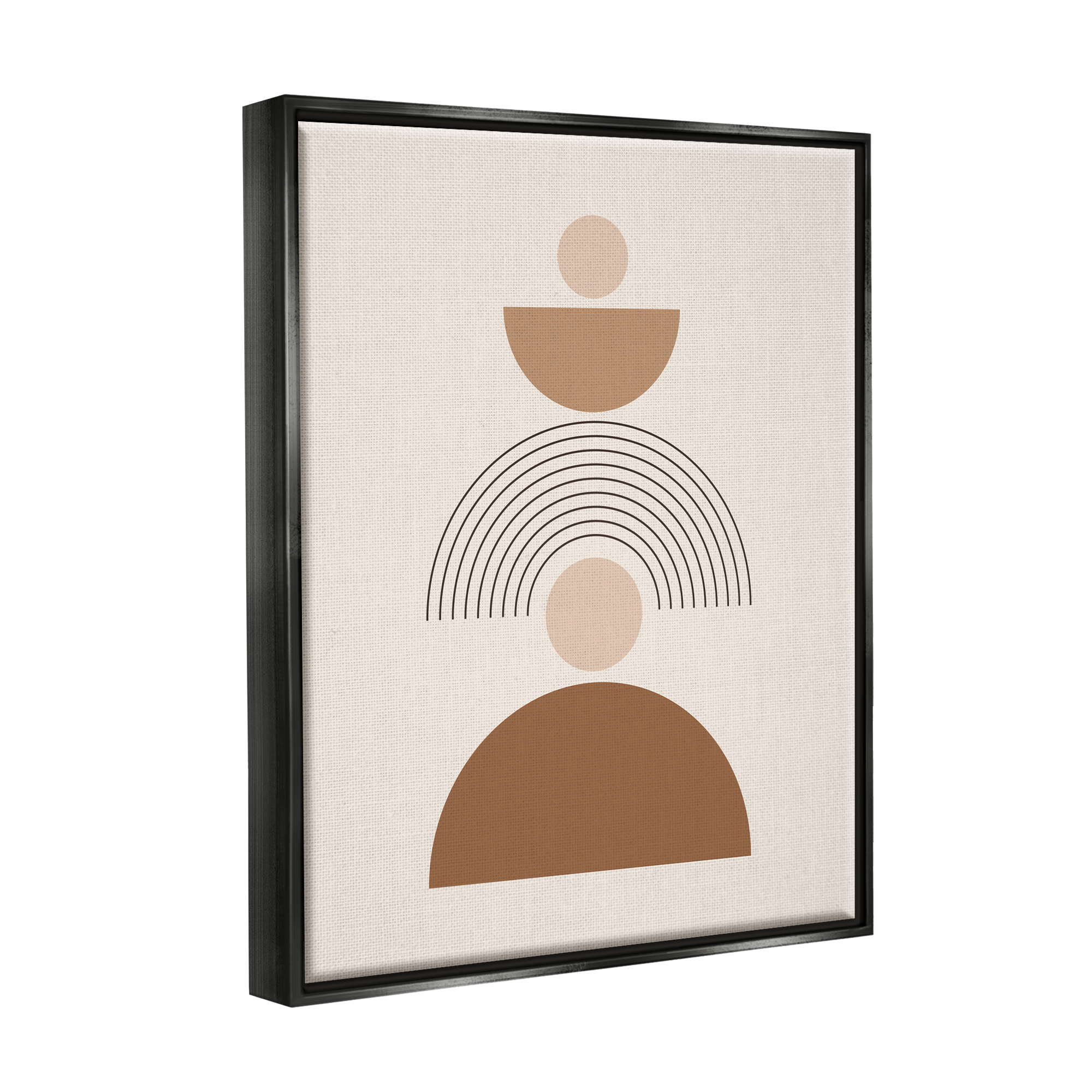 Stupell Industries Stacked Boho Shapes Abstract Painting Black Floater Framed Art Print Wall Art, 25 x 31
