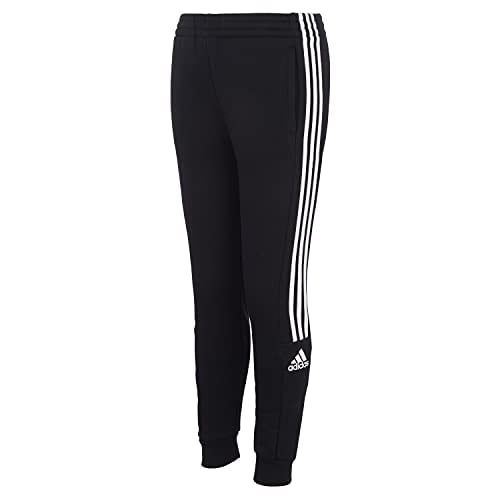 adidas girls Cotton Fleece Joggers Pants, Black, Medium US