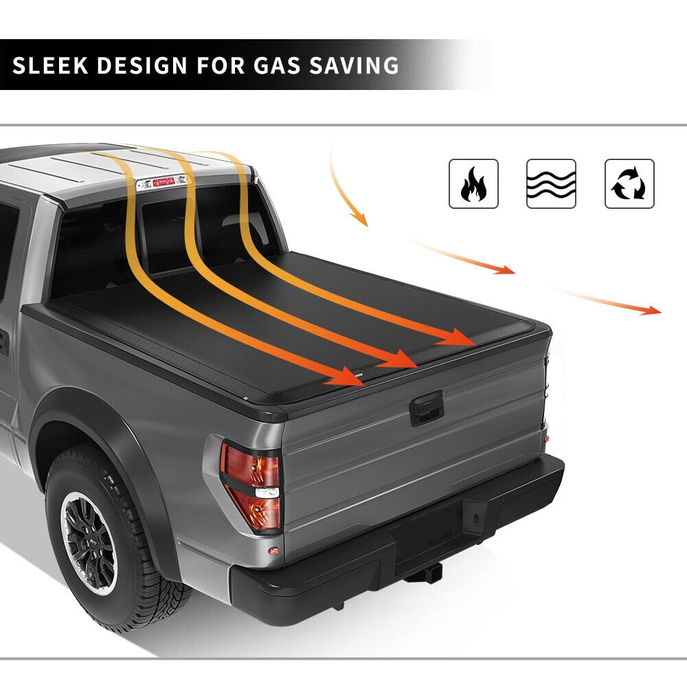 RVNI Soft  fold  5.5 ft Truck Bed Tonneau Cover compatible with 2009-2014 Ford F-150 F150 not fit Raptor Series