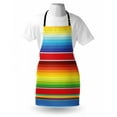 thumbnail image 3 of Abstract Apron Horizontal and Colored Ethnic Blanket Rug Lines Pattern Vibrant Abstract Design, Unisex Kitchen Bib Apron with Adjustable Neck for Cooking Baking Gardening, Multicolor, by Ambesonne, 3 of 3