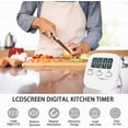 thumbnail image 4 of Temporizador magnético de cocina con pantalla LCD grande, cronómetro, alarma sonora y cuenta regresiva, 4 of 5
