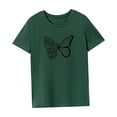 thumbnail image 4 of Camiseta para Mujer Camisa de Cuello Redondo Tops de Verano Clásicos Simples para Ir de Compras Mujer SG, 4 of 7