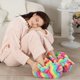 thumbnail image 2 of Zapatillas DOVORSY Teddy Bear Fuzzy Rainbow para mujer, 2 of 9