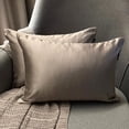 thumbnail image 6 of The HomeCentric Decorative Lumbar Pillow Cover Taupe Pack Of 2, 12"x26" (30x65 cm) Satin Solid Oblong Pillow Cover, Modern Cushion Cover Style - Taupe Gray Slub Satin, 6 of 14