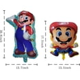 thumbnail image 2 of 5 globos de papel de aluminio de Super Mario Brothers, fiesta temática de Super Mario Brothers, suministros de decoración para fiesta de cumpleaños para niños., 2 of 5