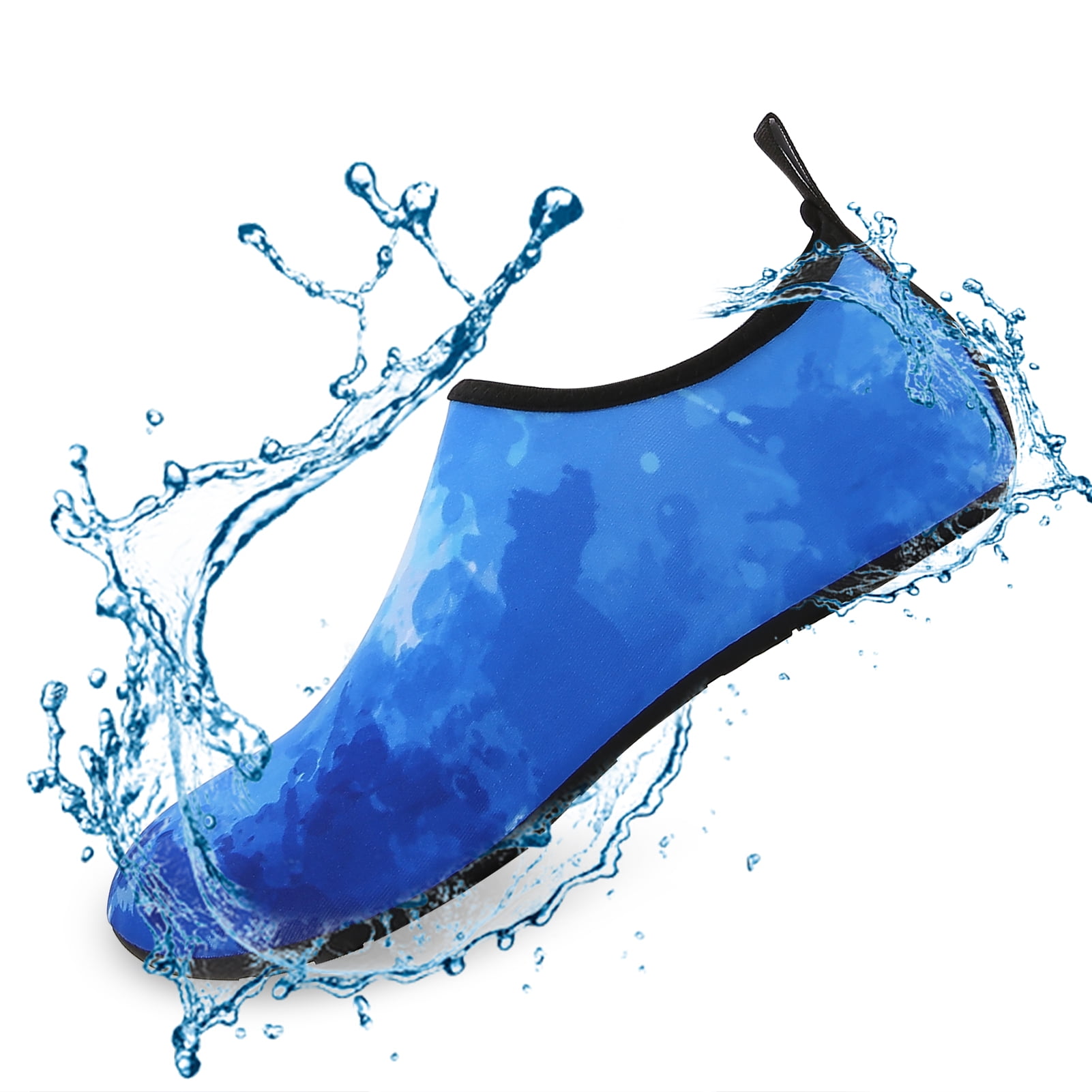 Men and Women a Slip On Barefoot Quick-Dry Beach Aqua Yoga Water Shoes (Watercolor/Blue, 5.5-6.5 Women/5-5.5 Men)