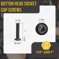 thumbnail image 2 of Uxcell 1/4"-20x1" Button Head Socket Cap Screws - 20Pack - Good for Road Bicycle, Mountain Bike, Auto, Motorcycle - Carbon Steel Black Oxide - Hex Drive Fasteners, 2 of 6