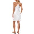 thumbnail image 3 of INSPIRE CHIC Women's Satin Nightgown Racerback Adjustable Suspender Spaghetti Strap Camisole Pajamas XL White, 3 of 6