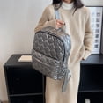 thumbnail image 4 of Mochila Nailon Acolchada A La Con Patrón Rombos Mochila Escolar Con (plata), 4 of 9