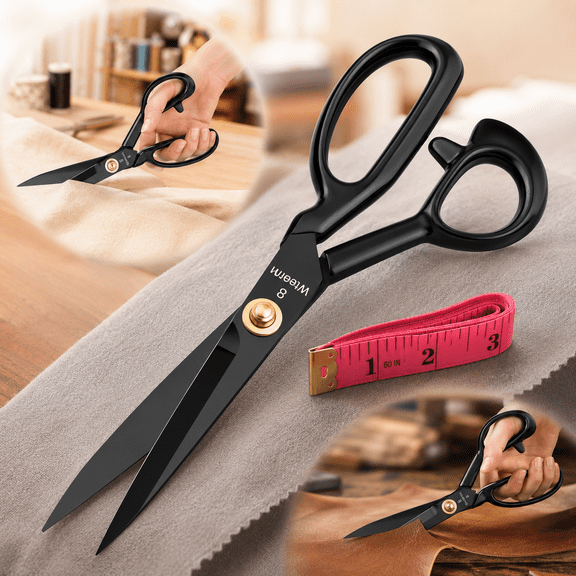 USTOP Fabric Scissors Professional, 8" Heavy Duty Sewing Scissor for Fabric Cutting, Tailor Sharp Sewing Shears for Cutting Leather craft Home Office Students Artists Dressmakers
