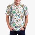 thumbnail image 3 of Balery Fairy Flower Printed Men’s Short Sleeve Polo Shirt, Midweight Men's Shirt,Golf Polo shirts -Small, 3 of 9