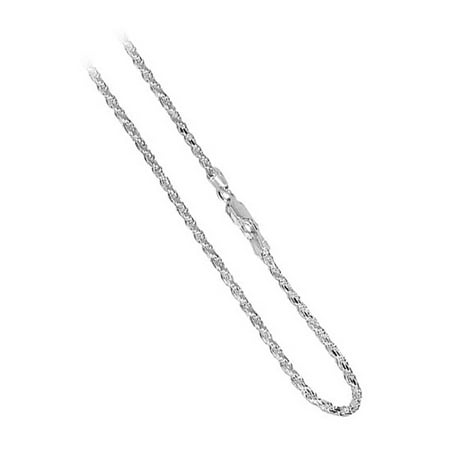 Silver Multi Shaped Gemstone - Gem Avenue Italian 925 Sterling Silver 1.5mm Rope Chain Necklace