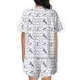 thumbnail image 3 of Kdxio Lavender Flowers Print Pajamas Sets for Women Short-Sleeved Pjs with Lounge Shorts Two Piece Sleepwear S-4XL, 3 of 9